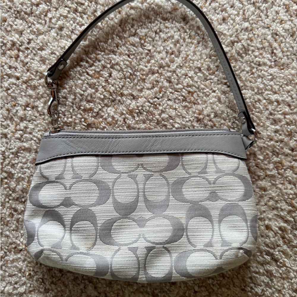 Coach Gray Circular Pattern Wristlet - image 2